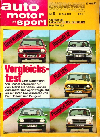Deckblatt Auto Motor und Sport (08/1974)